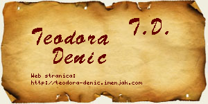Teodora Denić vizit kartica